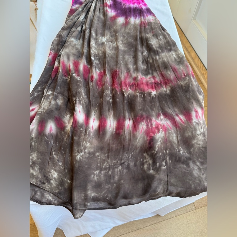 NWOT Young Fabulous & Broke Helena Boho Tie-Dye Knot Front Maxi Dress Sz SM - Picture 8 of 14